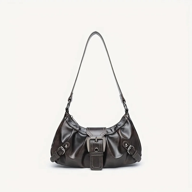 Y2K Retro Handbag Women's Bag, Stylish Fold Leather Shoulder Armpit Bag, Chic Retro Handbags Purse, Temperament Woman Tote Bag