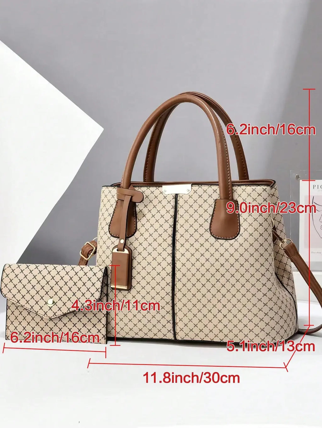 Stylish and simple mother and child bag, women's handbag, large-capacity shoulder crossbody two-piece set, women's bag