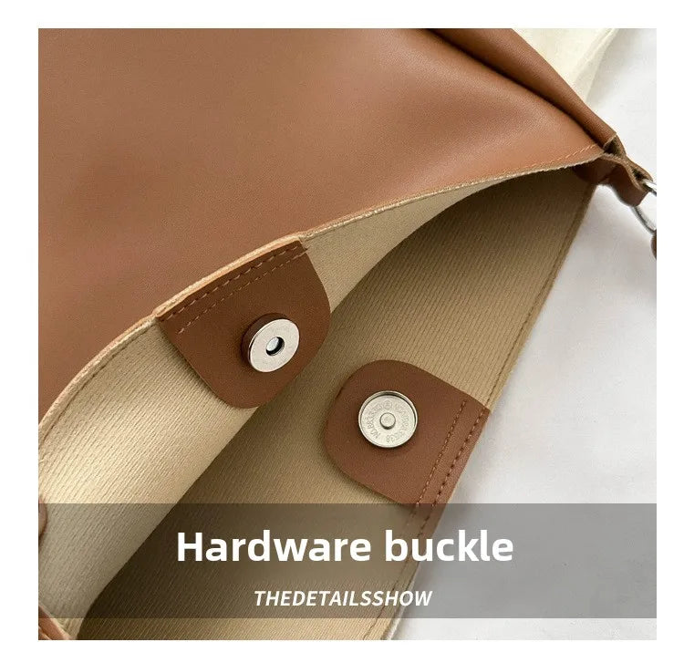 Fashionable High Quality Texture Crossbody Bag, Synthetic Leather Bucket Tote Bag, Single Shoulder Bag for Commuting Women's Bag