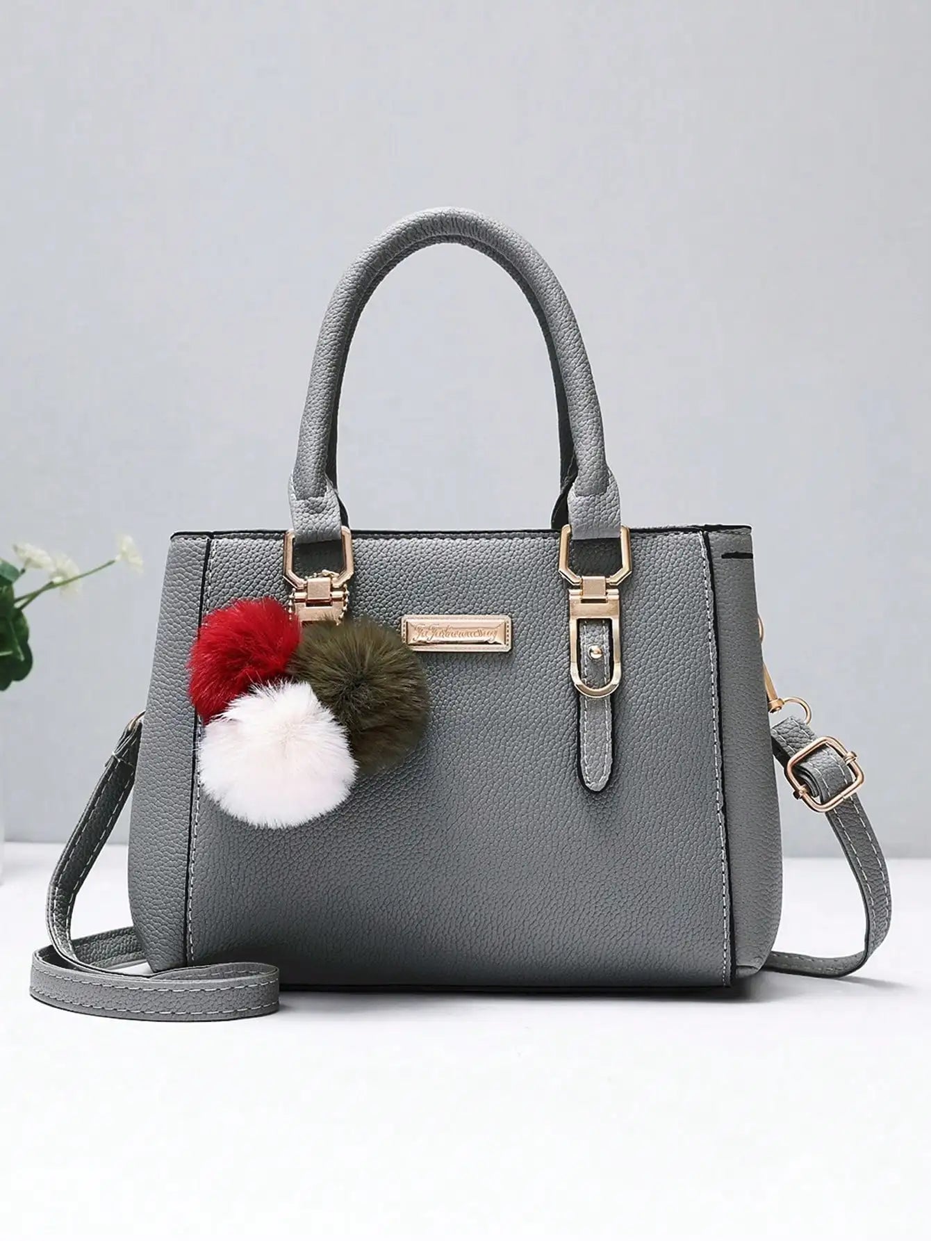 PU Leather Ladies HandBags Women Vintage Purse Plush Tassel Messenger Bags Tote Boston Shoulder Crossbody Bag