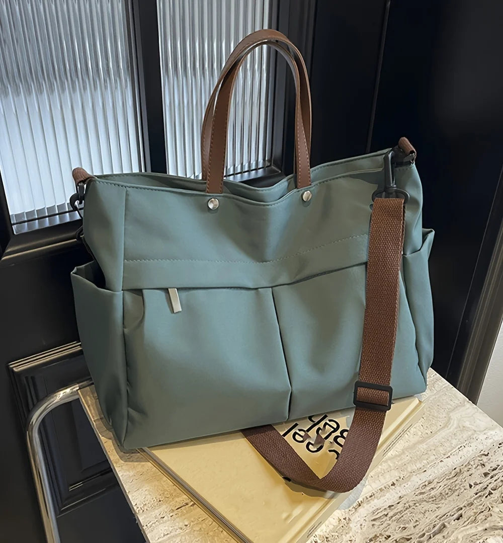 Spacious Nylon Tote Bag for Women Stylish Shoulder Crossbody Bag, Perfect for Casual Outings, Travel, Business, Fitness Shopping