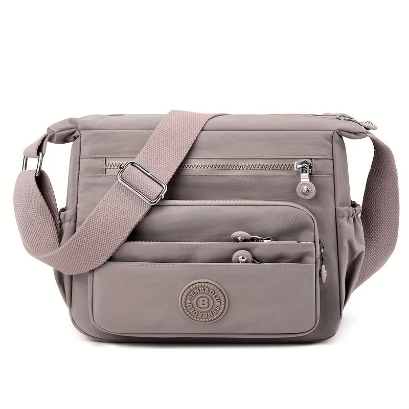 Lightweight Nylon Chic Crossbody Bag for Women Adjustable Strap, Multi-Pocket Design for Travel, Shopping, Dates & School