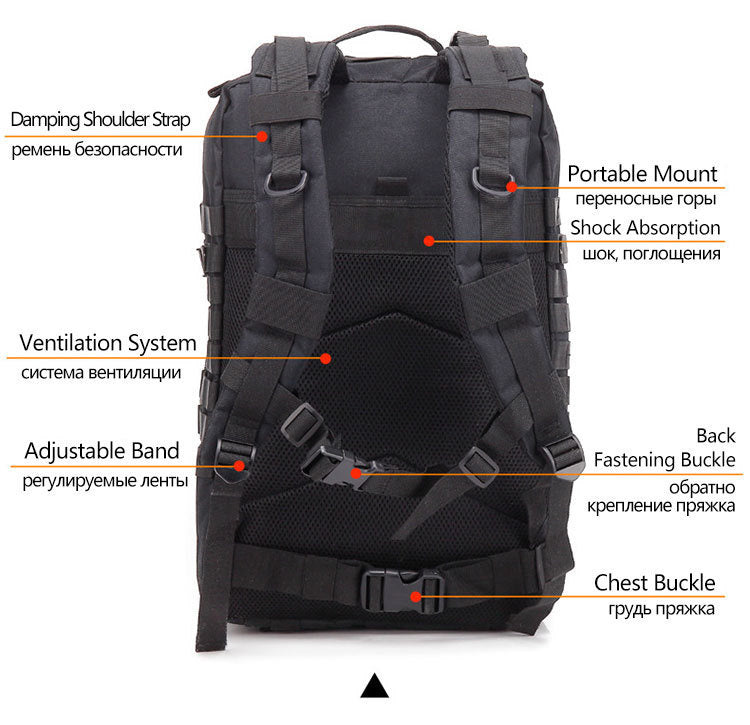 50L Man Tactical Backpacks Survival Traveling Bags Hking Outdoor 3P Assault Pack EDC Molle Pack For Trekking Hunting Bag