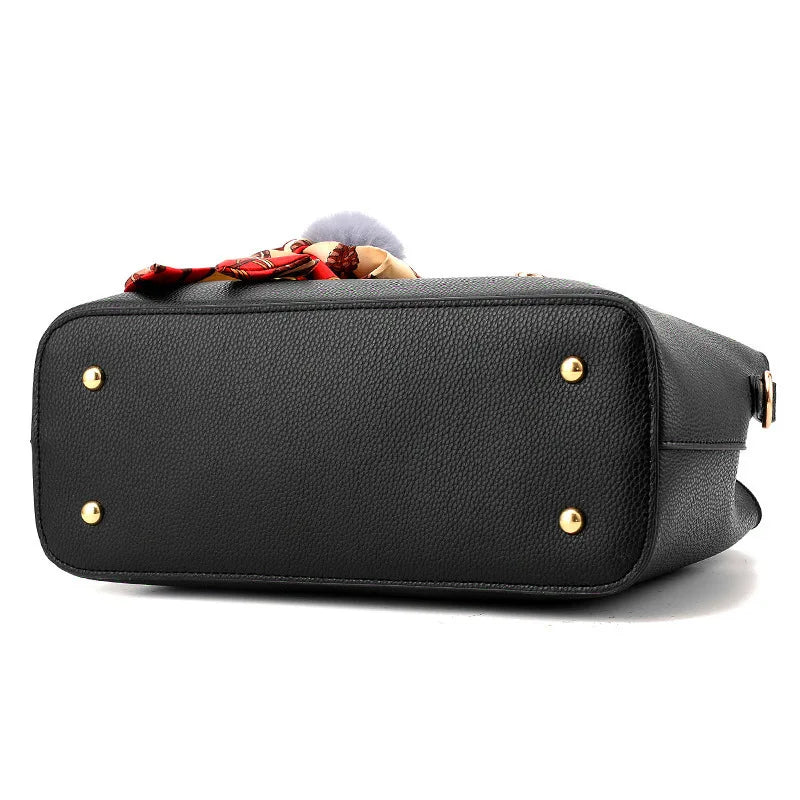 Bag women's fashionable large-capacity handbag solid color simple middle-aged women's bag mother bag shoulder messenger bag