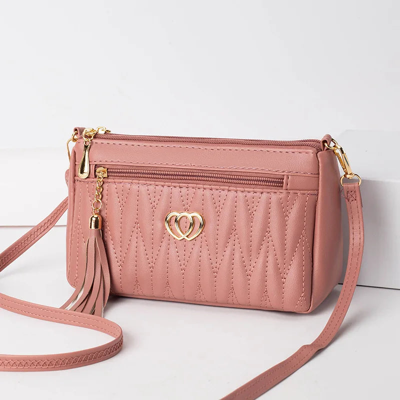 Classic Quilted Crossbody Bag for Women Vintage Synthetic Leather Shoulder Strap, Handbag & Phone Wallet for Everyday Essentials