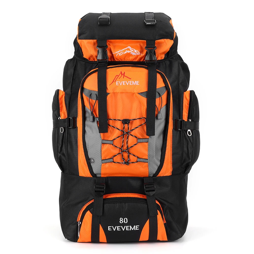 80L Climbing Backpack Large Capacity Fishing Backpack Adjustable Strap Mountain Climbing Rucksack for Outdoor Sports