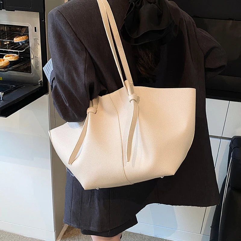 Brand Designer Bucket Shoulder Bags For Women Soft PU Leather Big Capacity Shopper Tote Set Luxury Designer Handbags