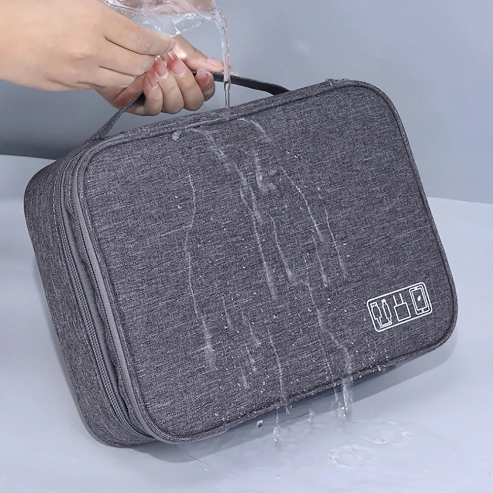 Electronic Storage Bag USB Charge Cord Travel Cable Organizer Digital Waterproof Suitcase Portable Double Layers Storage Bag