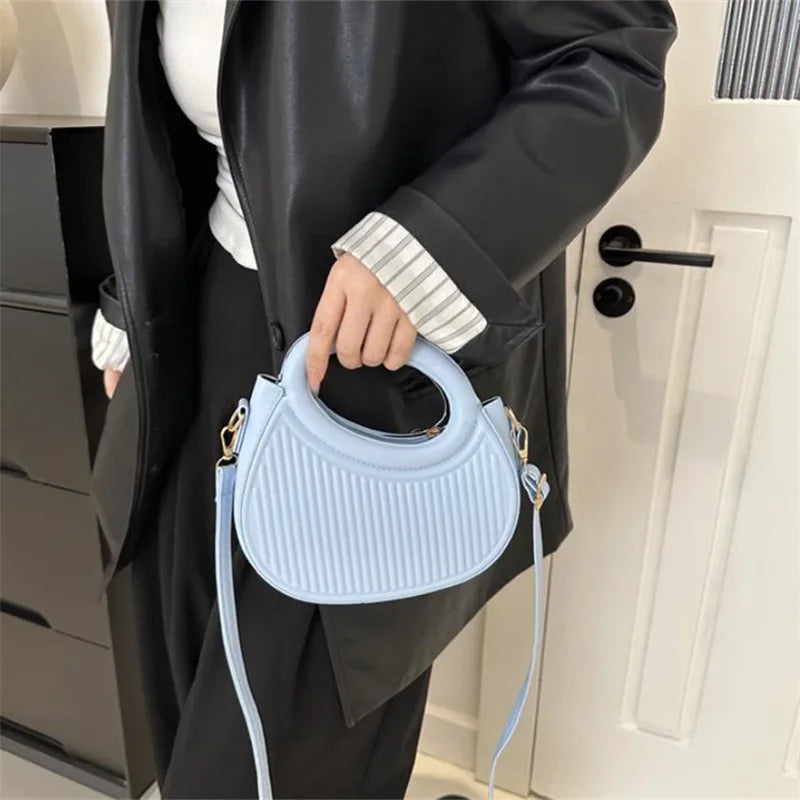 Chic Stripe Design Crossbody Bags for Women Elegant Synthetic Leather Handbag, Purse, Luxury Look Shoulder Bag for Everyday Use