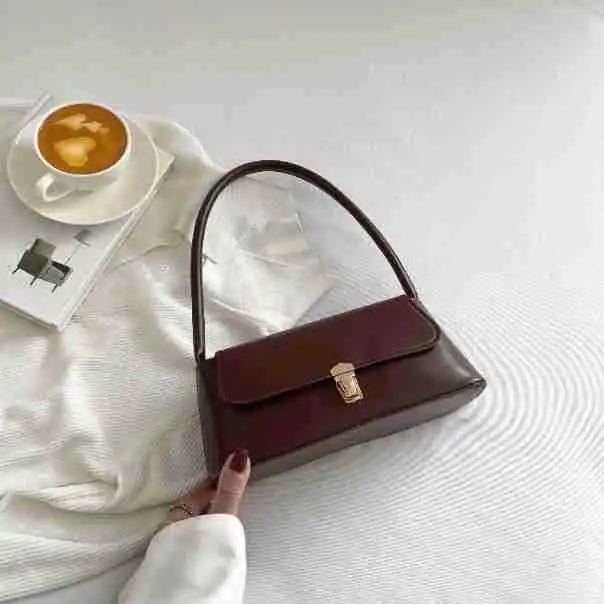 Women's Shoulder Bag Handbag Retro Underarm Bag Fashion Simple Solid Color New Hand Shoulder Bag