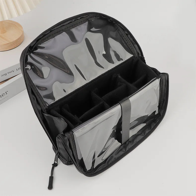 European and American Portable Makeup Storage Bag Professional Makeup Handbag with Magnetic Closure Brush Bag Foldable Large Cap