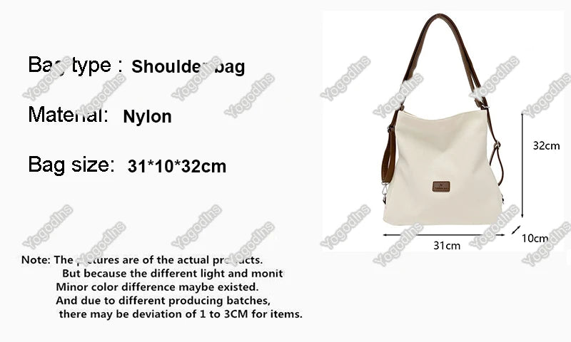 Designer Nylon Women's Casual Travel Backpack Trendy Top-Handle Shoulder Crossbody Bag Luxury Handbags Female Purse
