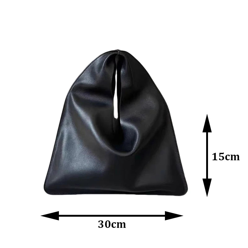 Simple Design Small Bindle Trendy Bag PU Leather Handbag for Women Casual Winter Shoulder Bags