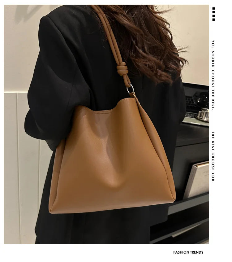 Fashionable High Quality Texture Crossbody Bag, Synthetic Leather Bucket Tote Bag, Single Shoulder Bag for Commuting Women's Bag