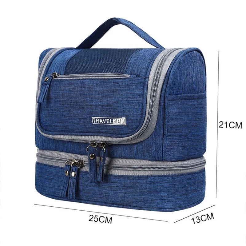 Portable Toiletry Washbag with Hanging Hook Waterproof Women Bathroom Cosmetic Storage Bag Large Capacity Travel Men Makeup Case