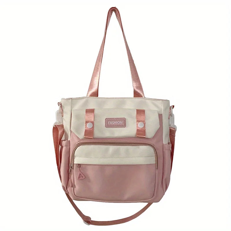 Chic Vintage-Inspired Canvas Tote Bag for Women - Waterproof, Adjustable Strap, Large Capacity Crossbody & Shoulder Handbag
