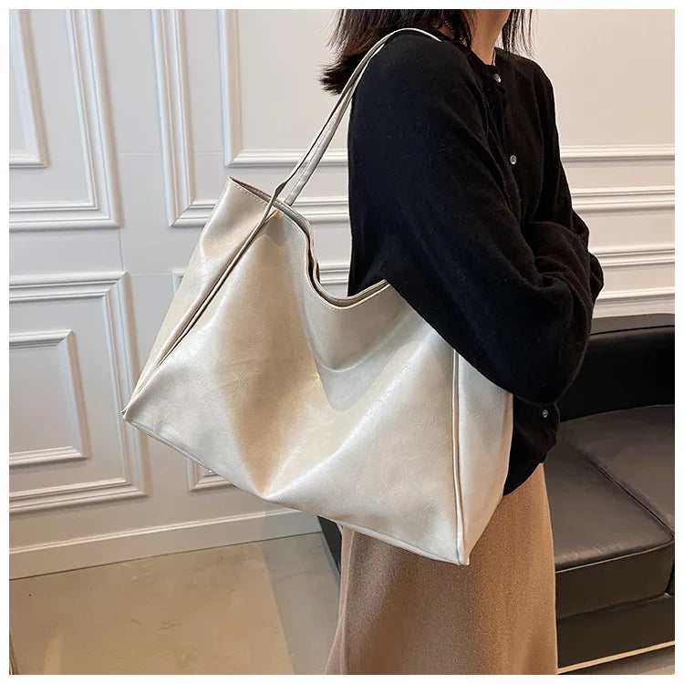 Retro PU Women's Handbag, Large Capacity Handbags Shoulder Bag, Street Leisure Shopping Tote Bag Bags, Suitable for Daily Use