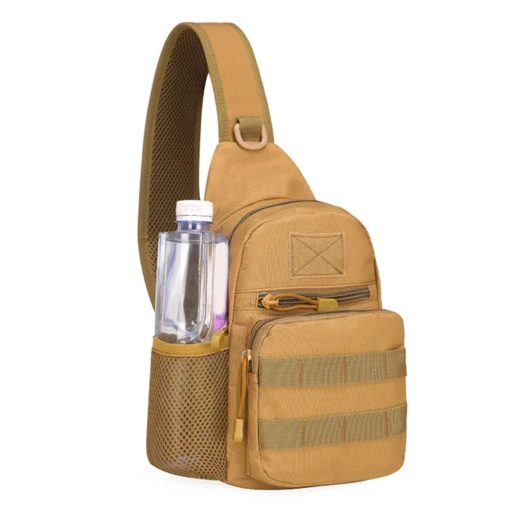 Small Outdoor Tactical Camouflage Kettle Chest Bag Men's Hiking Backpack Nylon Hunting Fishing Camo Hiking Shoulder Bag