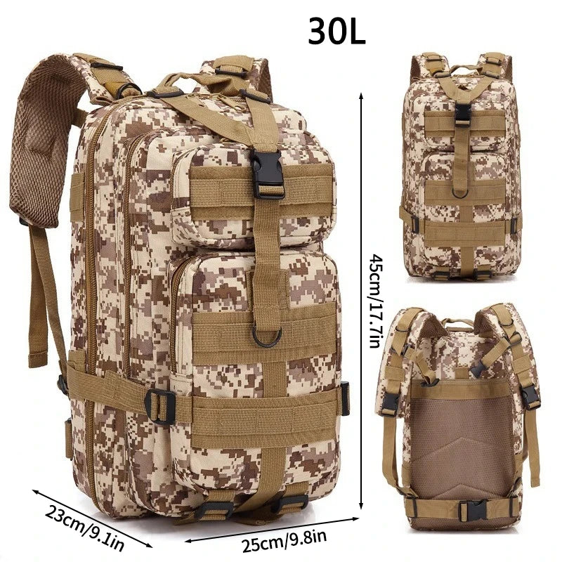 30L Outdoor Sports Mountaineering Backpack Climbing Tactical Rucksack Large Capacity Oxford Hiking Survival Bags