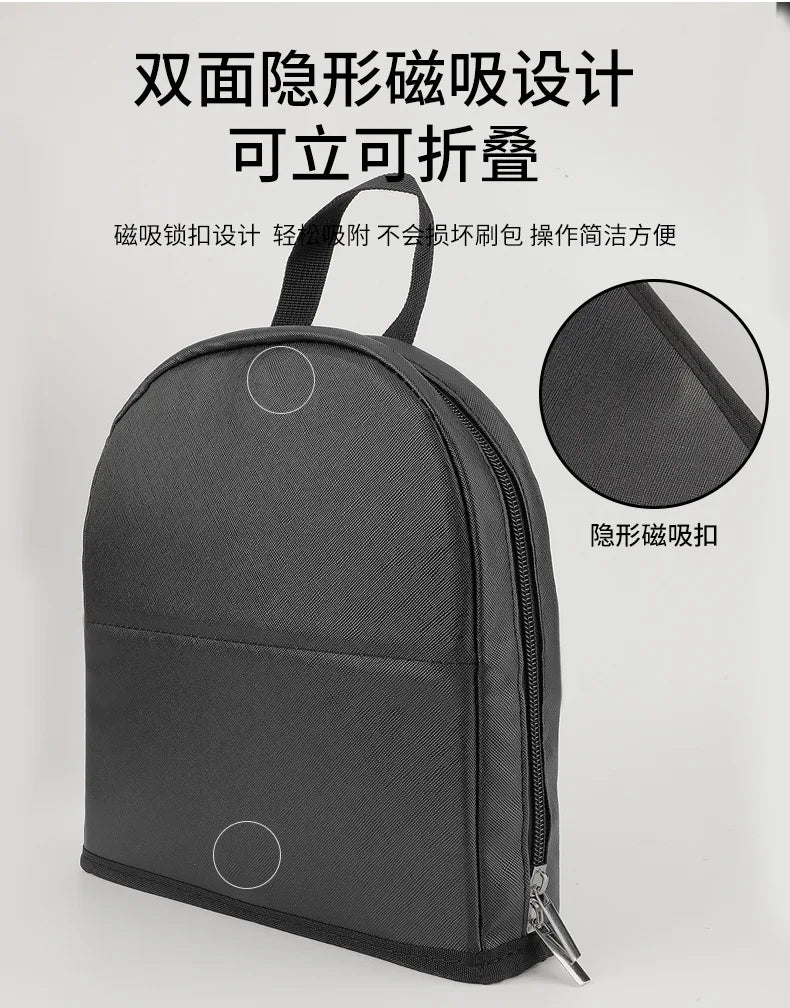 European and American Portable Makeup Storage Bag Professional Makeup Handbag with Magnetic Closure Brush Bag Foldable Large Cap