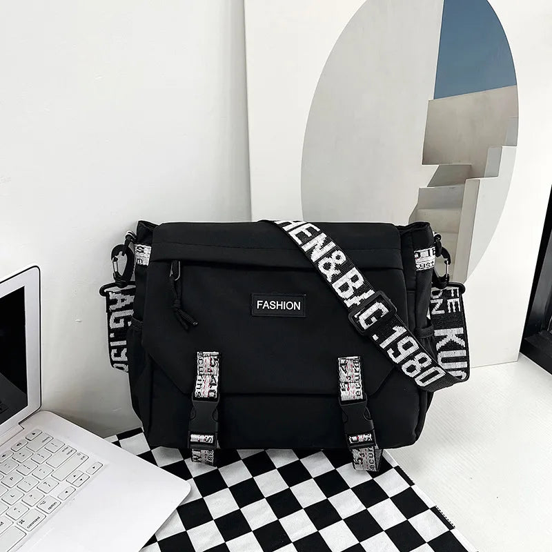 Casual Single Men's Shoulder Bag, Large Capacity Women Messenger Bag, Top Cover Type Crossbody School Bags for Student Daily Use