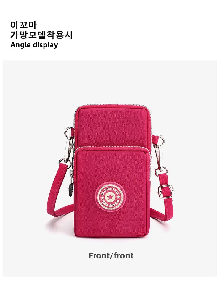 Sports Arm Bag, Women Mobile Phone Bag Running Messenger Purse Wallet, Women's Shoulder Cross Body Bags Multi Layer Zipper Pouch