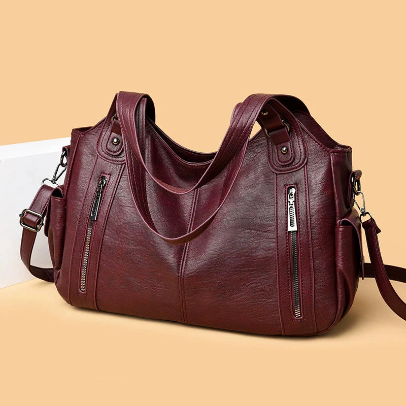 Soft Interior Compartment Shoulder Bags High Quality Solid Colors Bags for Women Fashion Zipper PU Crossbody Handbags