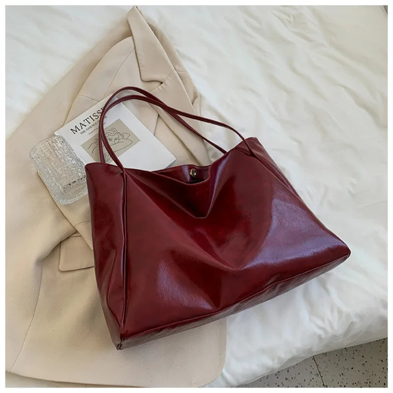 Retro PU Women's Handbag, Large Capacity Handbags Shoulder Bag, Street Leisure Shopping Tote Bag Bags, Suitable for Daily Use