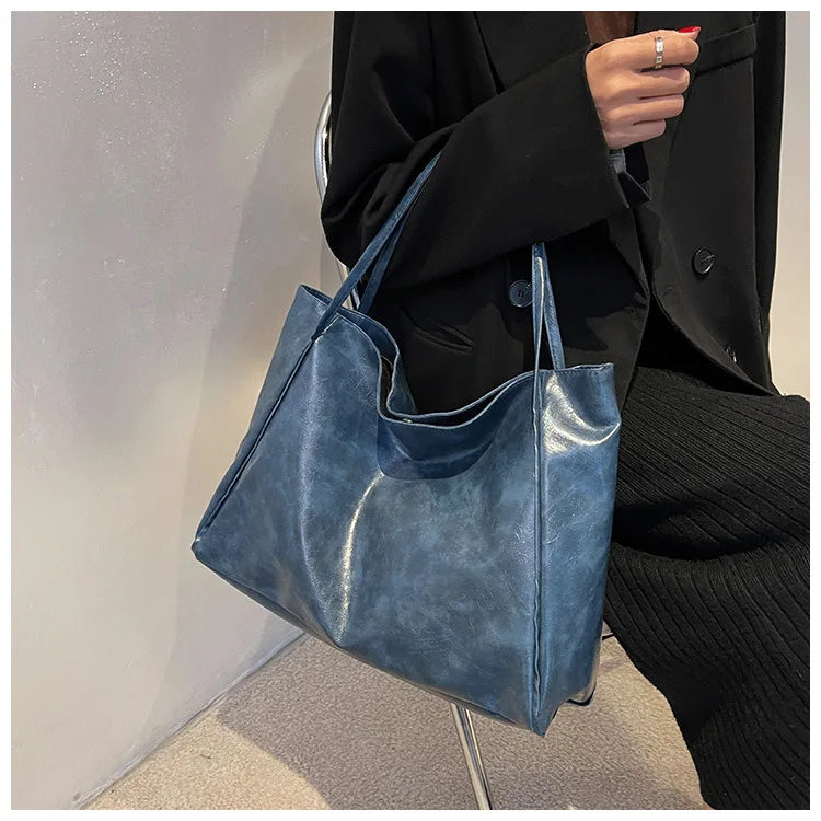 Retro PU Women's Handbag, Large Capacity Handbags Shoulder Bag, Street Leisure Shopping Tote Bag Bags, Suitable for Daily Use
