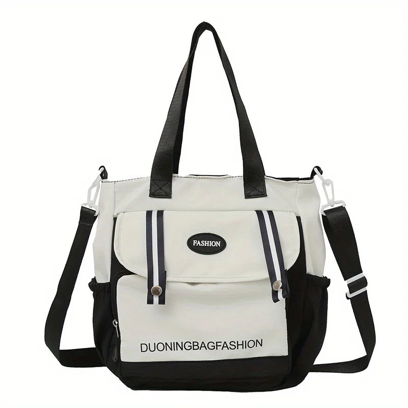 Large Capacity Harajuku College Canvas Single Shoulder Bag - Stylish Women's Japanese Style Handbag for Carrying Books
