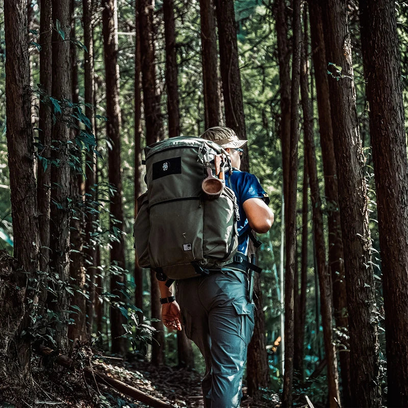 OneTigris WILD ROCKET Bushcraft Pack 45L Rucksack Outdoor Travel Roll Top Backpack With Water Resistant Coating & Axe Holders