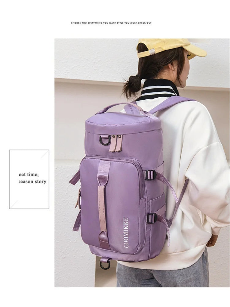 New fitness sport crossbody bag unisex backpack business trip large capacity short travel bag dry and wet separation luggage bag
