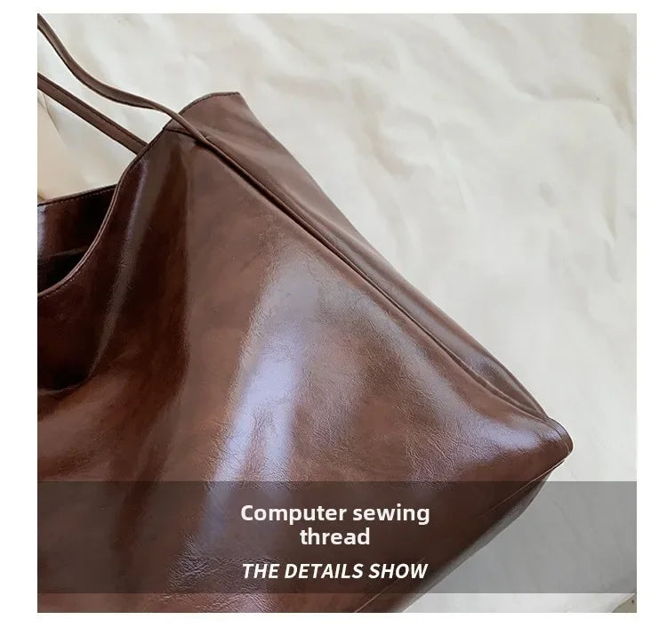 Retro PU Women's Handbag, Large Capacity Handbags Shoulder Bag, Street Leisure Shopping Tote Bag Bags, Suitable for Daily Use