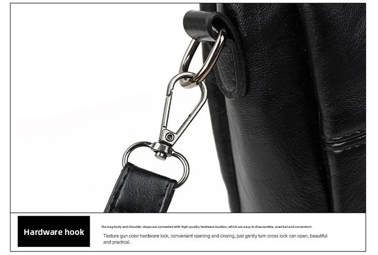 Fashionable Three Interlayer Synthetic Leather Crossbody Bag with Polyester Lining, Stylish Square Single Shoulder Bag for Women