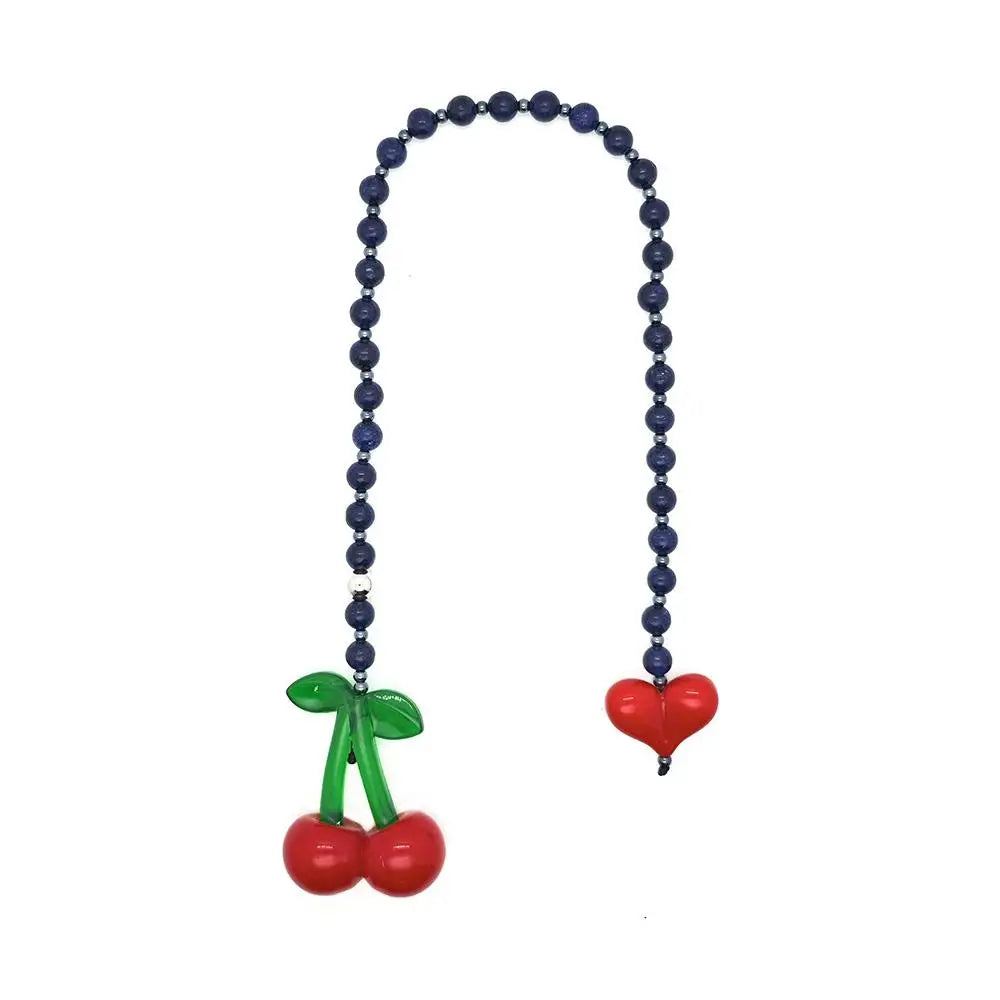 2025 Bag Charms Beads Chains Girl's Bag Pendant Lady Jewelry Big Cherry Love Heart Keychains Y2K Accesories Women Bag Hangers