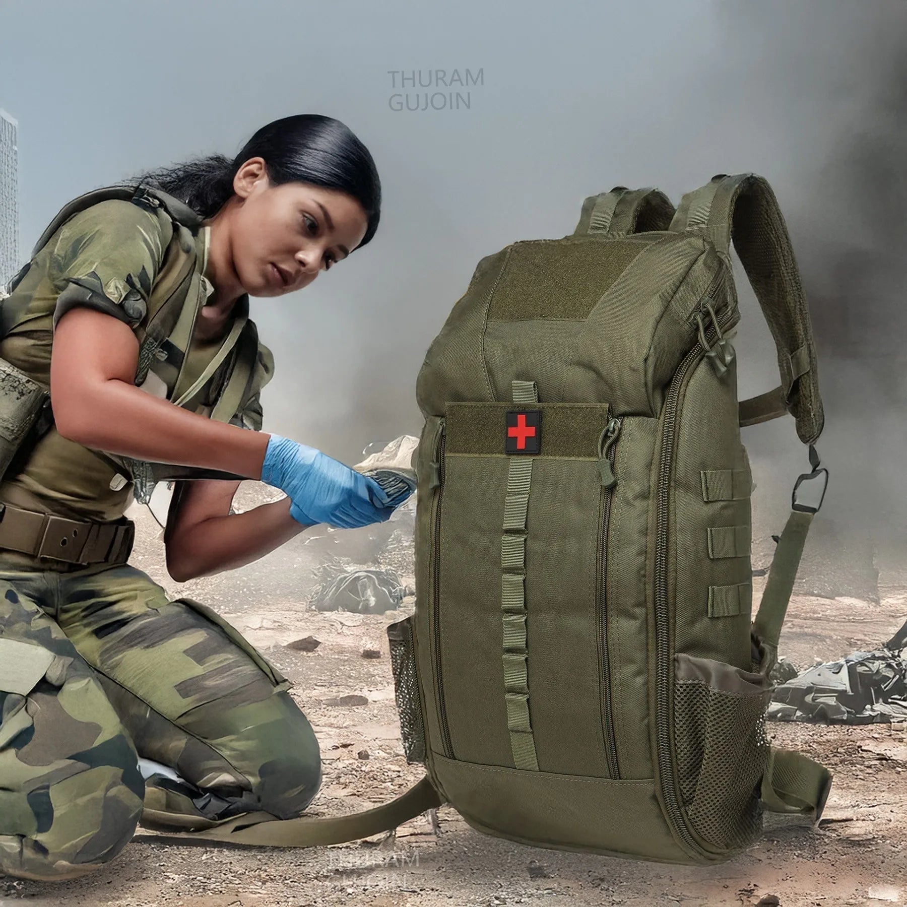 First Aid Kit 40L Waterproof Tactical Medical Backpack First Aid Bag for Hiking Trekking Hunting Fishing Camping Outdoor Sports