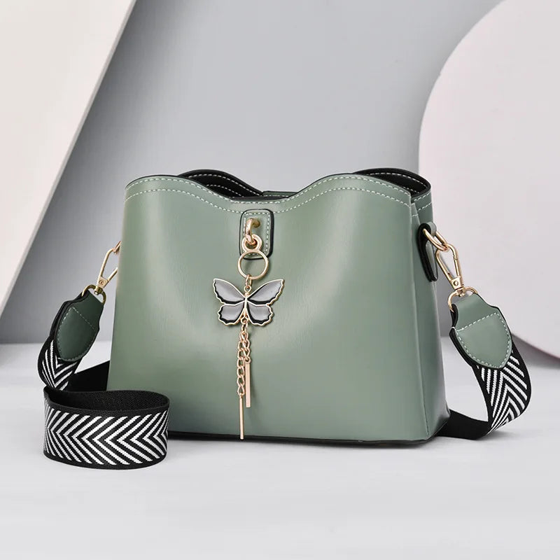 Fashion bow decorative shell bag simple large capacity casual solid color messenger bag