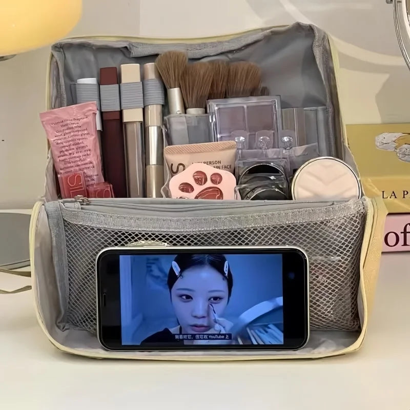 Large Capacity Travel Cosmetic Bag Multifunction Stand Upright Makeup Bag Women Toiletries Organizer Female Storage Make Up Case