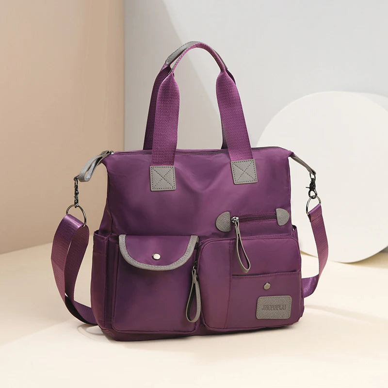 New Ladies Tote Bag Fashion Nylon Waterproof Casual Shoulder Mummy Bag Large Capacity Women's Messenger Handbags