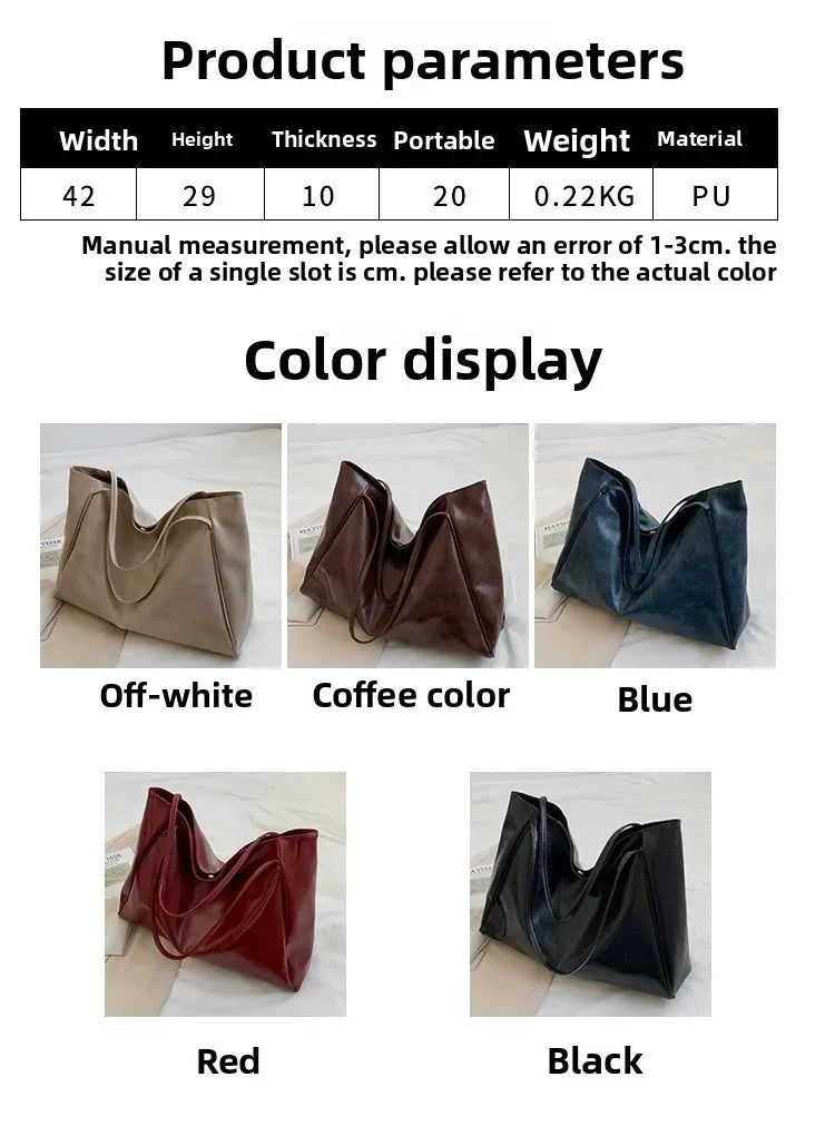 Retro PU Women's Handbag, Large Capacity Handbags Shoulder Bag, Street Leisure Shopping Tote Bag Bags, Suitable for Daily Use