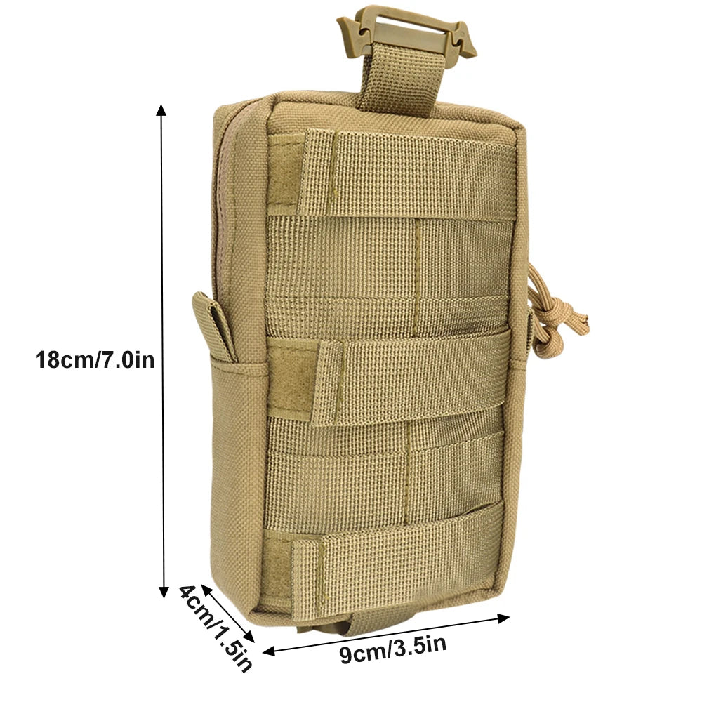 1pcs  Weatherproof Durable Tactical Phone Pouch Backpack Strap for Outdoor Hiking - Smartphone Carrying Case