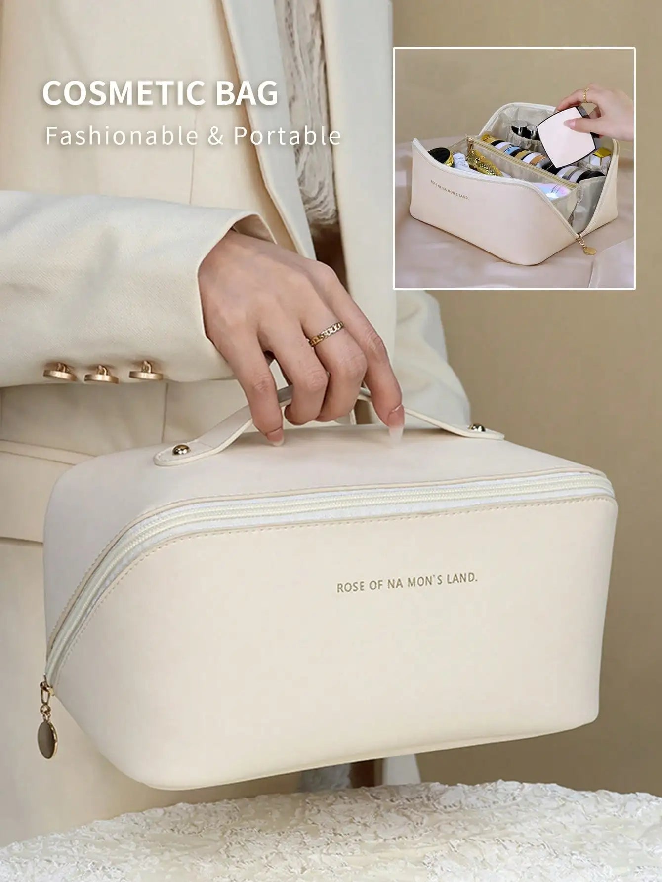 Minimalist Makeup Zipper Pouch, Lightweight Storage Bag, Travel Toiletry Wash Bag