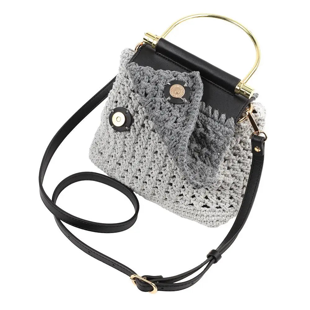 7pcs Lychee Pattern DIY Purse Making Kit With Bag Strap Handmade Handbag Woven Bag Bottoms Accessories For Knitting Bag Making