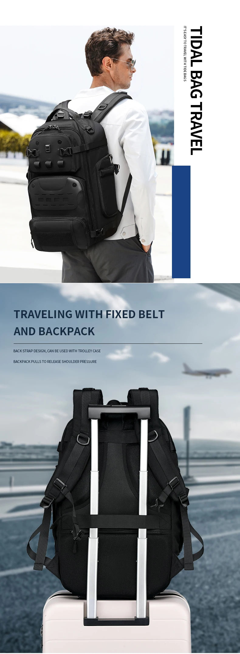Ozuko Tactical bac Outdoor Travel Pack Male Luggage Multifunctional Backpack Large Waterproof 20 Laptop Women Bag New Mochila