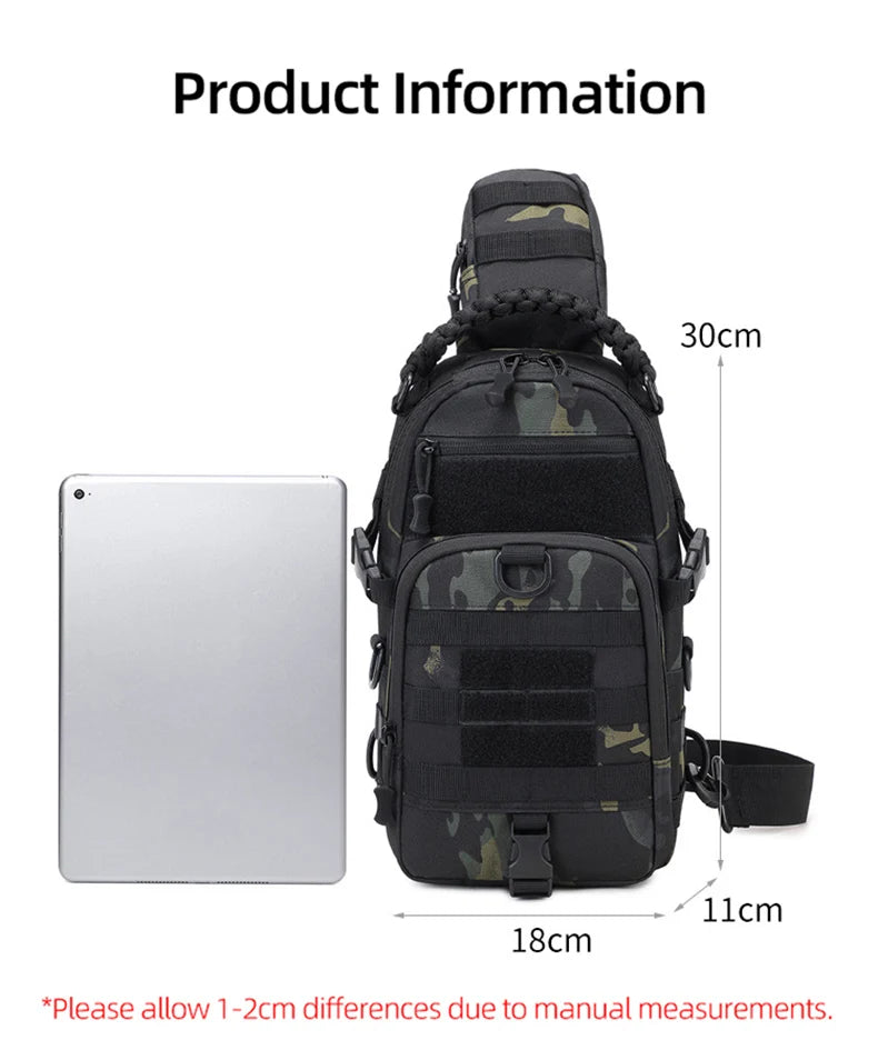 Camping Chest Bag Tactical Backpack for Men Sports Shoulder Outdoor Hiking Climbing Cycling Fishing MOLLE Sling EDC Fanny Pack