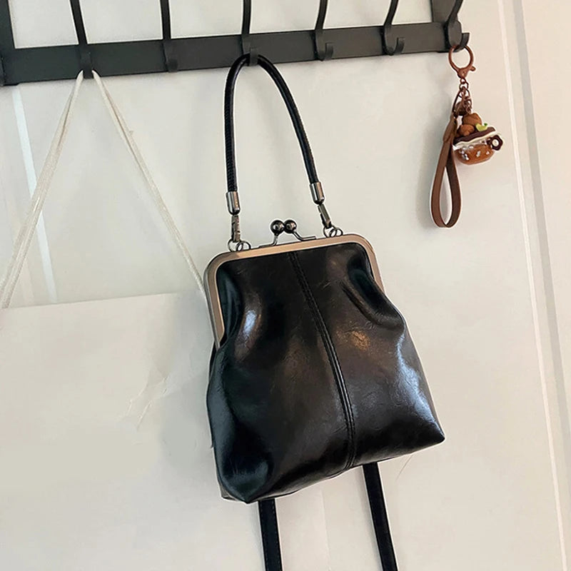 New Fashion Vintage Soft Leather Cosmetic Bag Purse Women's Handbag Crossbody Shoulder Bags Evening Party Totes Makeup Wallet