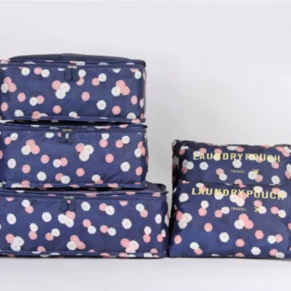 6-piece Large Size Travel Organizer Portable Suitcase Organizer Clothes Shoes Makeup Bag Luggage Organizer Travel Storage Bag