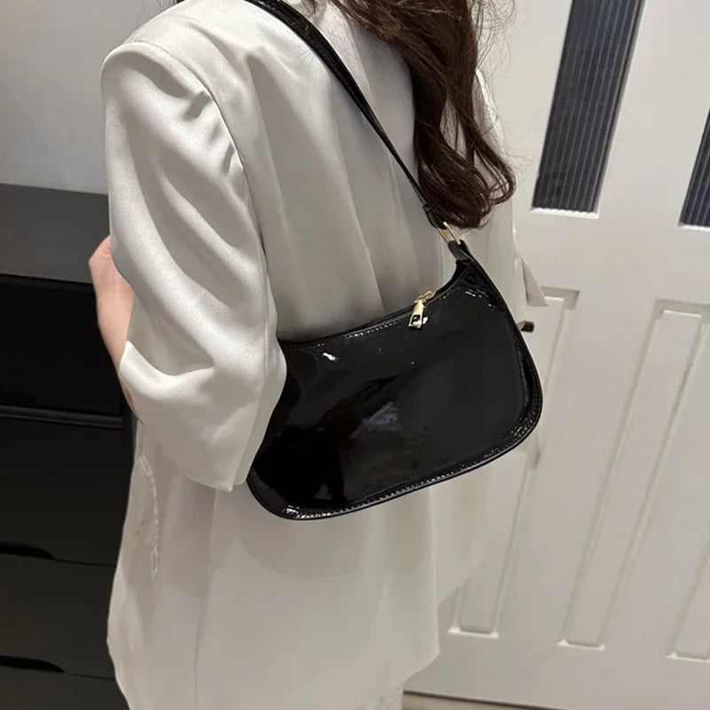 Retro Solid Color PU Leather Shoulder Bag Fashion Women's Handbags Casual Designer Hobos Underarm Bag, Suitable for Daily Use