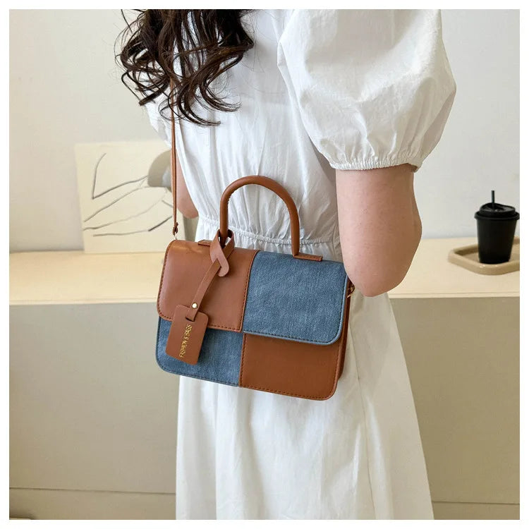 Fashionable PU Leather Handbag Women for Commuting, Stylish Single Color Blocking Handbags Shoulder Bag, Daily Outfit Tote Bag