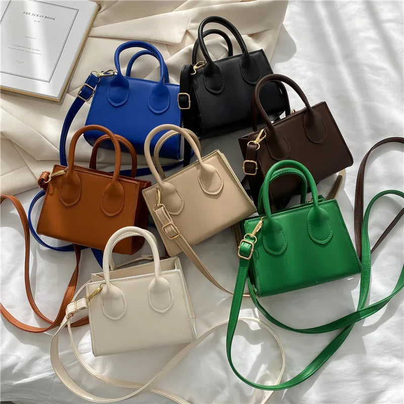 Soild Color Messenger Bags For Women PU Leather Brand Female Crossbody Shoulder Bag Luxury Design Mini Handbags and Purse Bag